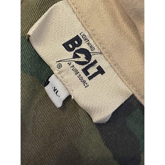 Lightning Bolt Canvas‎ Skater Surf Jacket Men Size XL Tan Beige Button Cotton - Picture 5 of 6